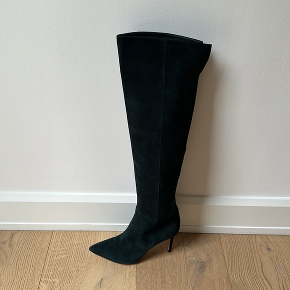 Gianvito Rossi Tall Suede Boots in Forest Green - Picture 5 of 14